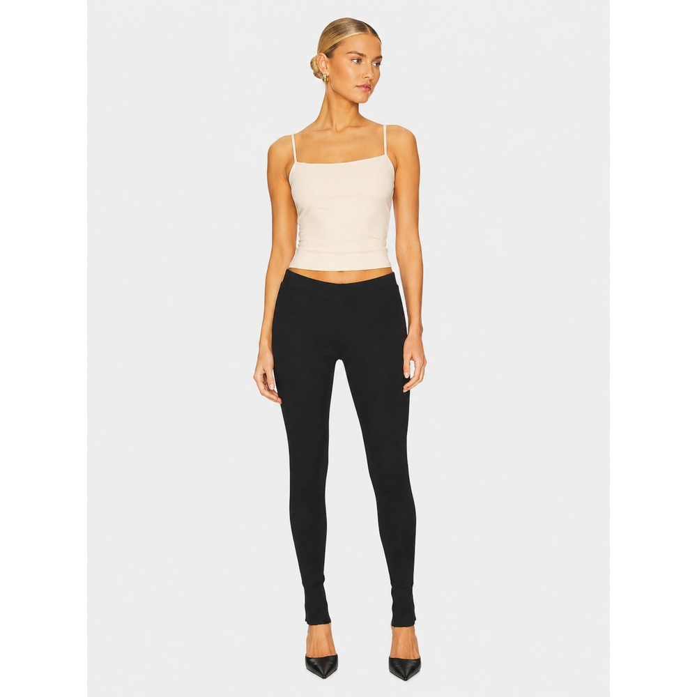 Toteme Black Zip Leggings Skinny Ankle Zip Stretch Jersey Pants XS